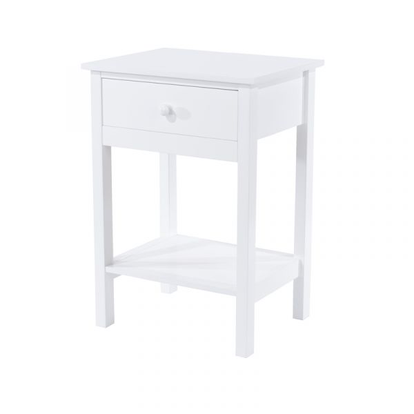 Options White Painted Shaker, 1 Drawer Bedside Cabinet