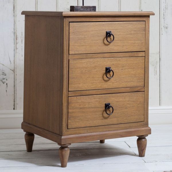 Annecy Weathered Bedside Table - Wood - L44 x W48 x H68 cm