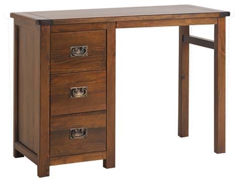 Boston Single Pedestal Dressing Table - Pine - 100 x 40 x 75 cm - Dark Brown