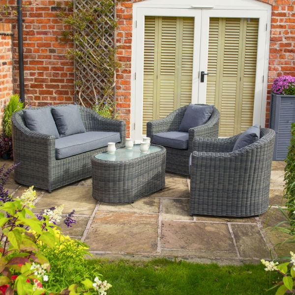 Bunbury Sofa Set Grey Weave - L50 x W100 x H45 cm