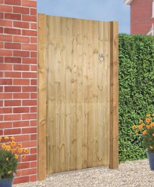 Carlton Square Top High Quality Single Gate - Pressue Treated Scandinavian Redwood - W1050 x H1800 mm