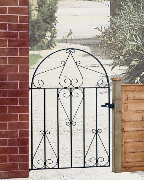 Manor Low Flat Top Single Gate - Solid Steel - Fits Gap of 914 mm x 915 mm High - Electro Galvanised/Black Powder Coated