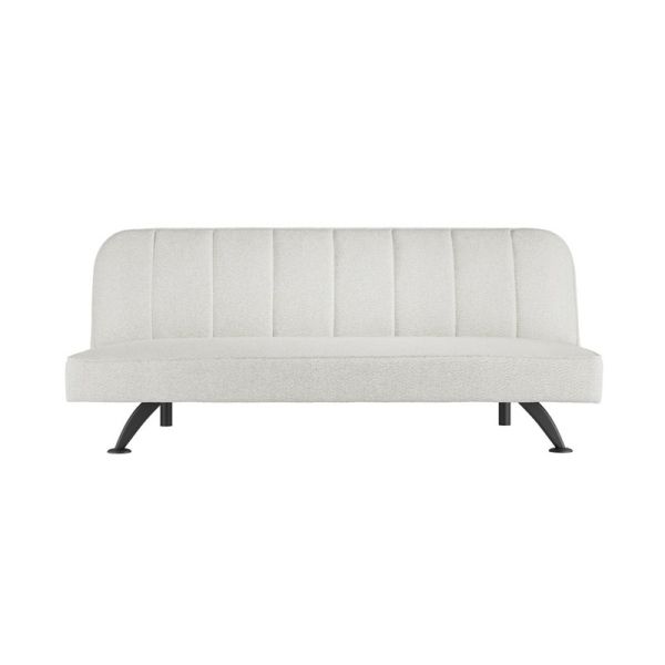 Burlington Sofa Bed - Boucle/Metal - L85 x W180 x H76.5 cm - Ivory/Black Matte