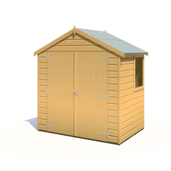 Bute Shiplap Apex 6 x 4 Feet Dip Treated Garden Shed Double Door with One Opening Window