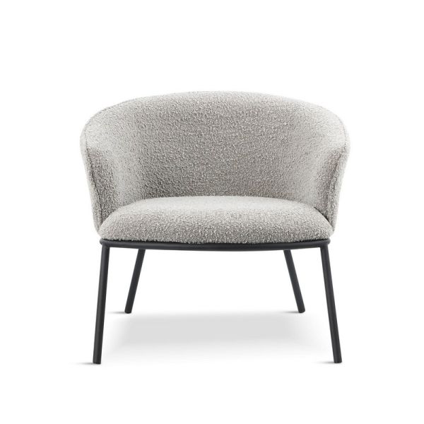 Duke Bouclé Lounge Chair - L66.5 x W61 x H67.5 cm - Dark Grey