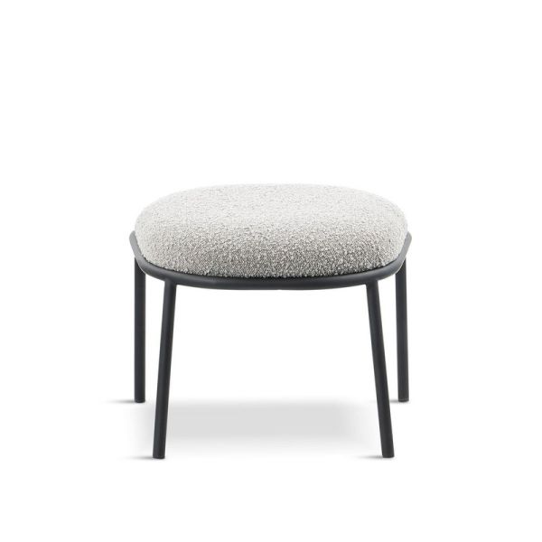 Bouclé Matching Stool for Duke Lounge Chair - L45 x W45 x H40 cm - Dark Grey