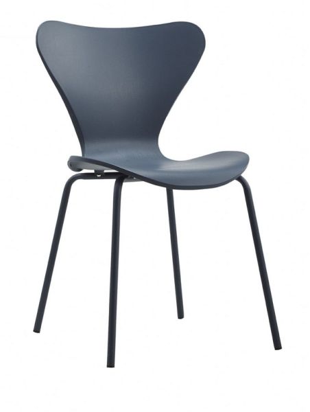 Modern Stackable Dining Chair (Pack of 2) - L50 x W49.5 x H81 cm - Navy Blue