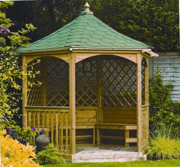 Winchester Medium Tiled Gazebo - Pressure Treated Timber - L240 x W240 x H300 cm