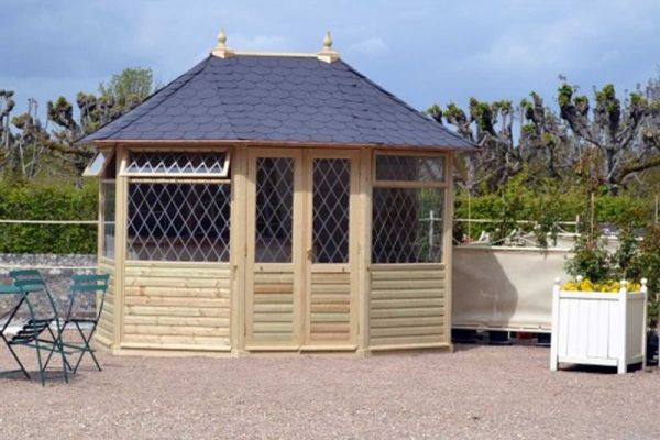 Georgian Large Summerhouse Pavilion - Pressure Treated Timber - L365 x W270 x H310 cm