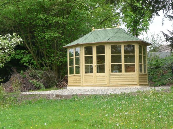 Harrogate Large Summerhouse Pavilion - Pressure Treatet Timber - L365 x W270 x H310 cm
