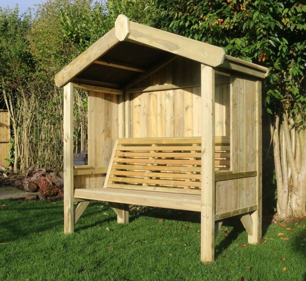 Cottage Arbour - Seats Three, Wooden Garden Bench - L90 x W170 x H190 cm - Minimal Assembly Required