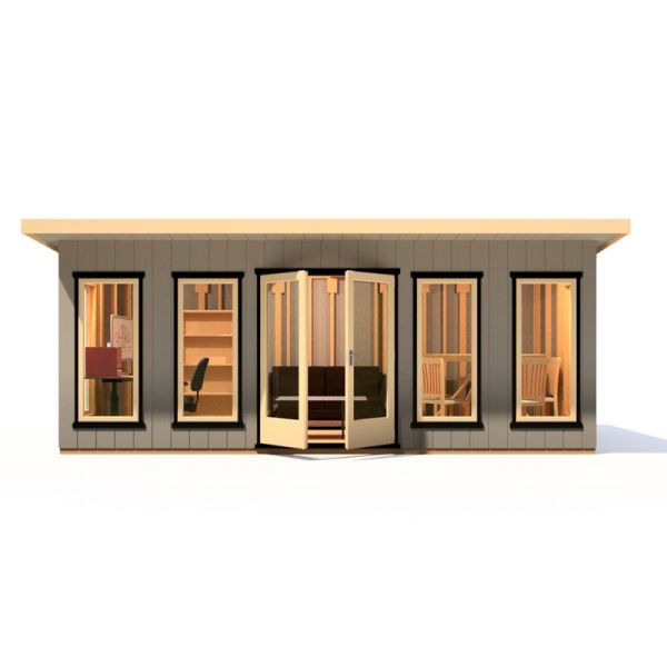 Cali 20 x 8 Feet Pent 1 Garden Office - OSB/MDF - L334 x W616.7 x H246.1 cm
