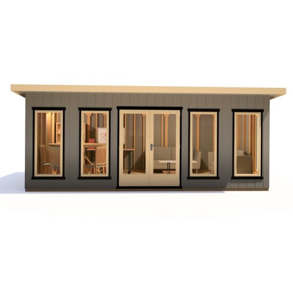Cali 20 x 12 Feet Pent 1 Garden Office - OSB/MDF - L456 x W616.7 x H246.1 cm