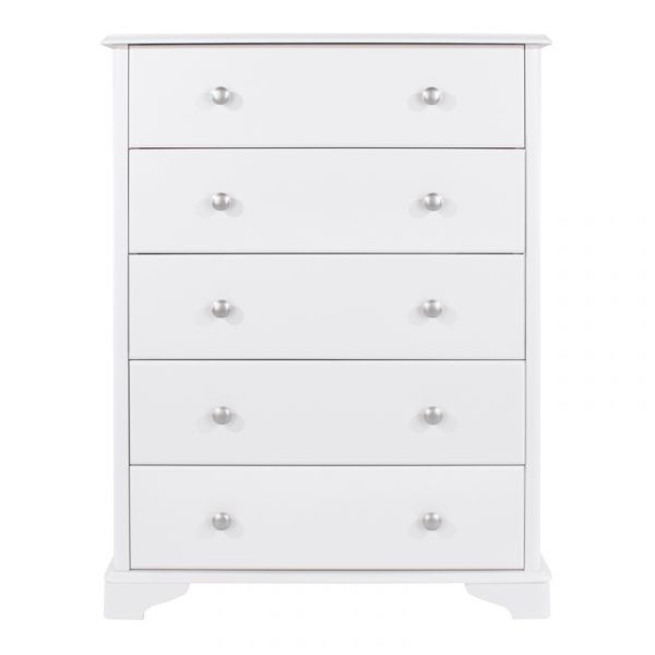 Highland Home CB Assembled White Painted 5 Drawer Chest