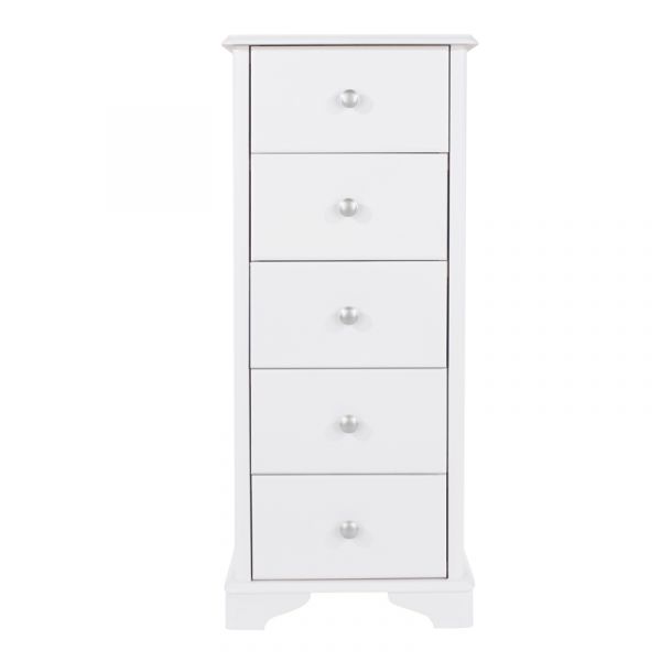 Highland Home CB Assembled White Painted 5 Drawer Narrow Chest