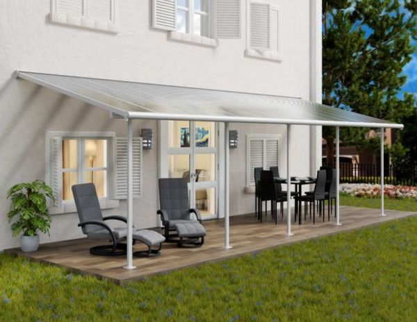 Patio Cover Sierra 3 x 8.51 Clear - Polycarbonate - L860 x W299 x H305 cm - White