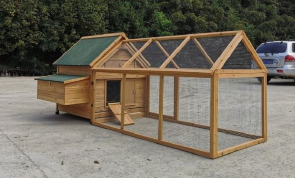 4 to 9 Hen House CC007HR F (Felt Roof) House and Run - L180 x W90 x H114 cm