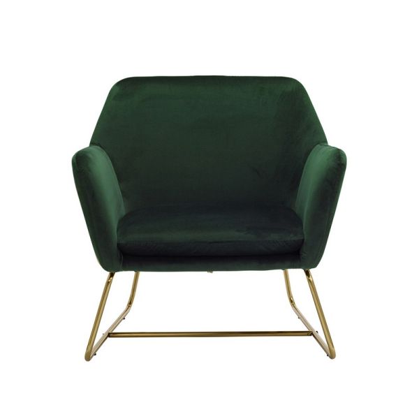 Charles Armchair - Velvet - L66 x W75.5 x H76.5 cm - Racing Green