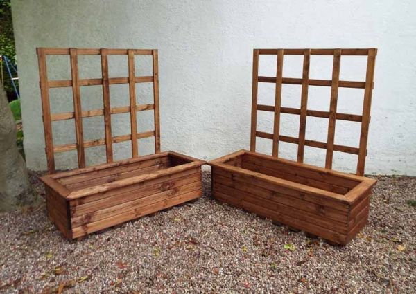 Kensington (Trellis) 2pc Large Trough Set - W109 x D41 x H135 - Fully Assembled