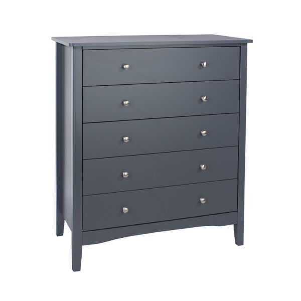 5 Drawer Chest - MDF - 83 x 43 x 101 cm - Blue
