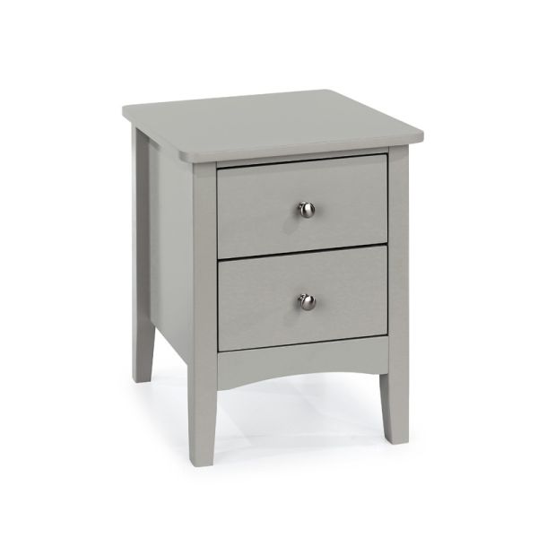 2 Petite Drawer Bedside Cabinet - MDF - 38 x 38 x 49 cm - Grey