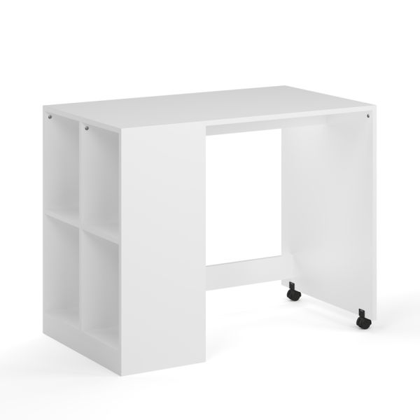 Kudl - Kids Under Desk with Built in Side Storage - MDF/Wood -  L52.5 x W90 x H71 cm - White