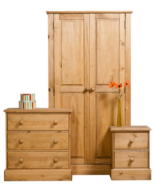 Cotswold Bedside Cabinet, Chest of Drawers And Wardrobe Set
