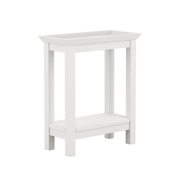 Cote Indoor Side Table - Wood Variant - L25 x W48 x H59 cm - White - Flat Pack