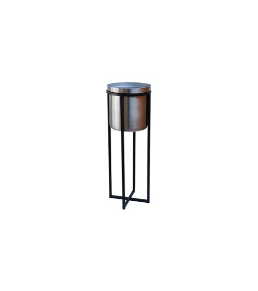 Calla Planter Stand - Metal - D22 x H58 cm - Black/Pewter