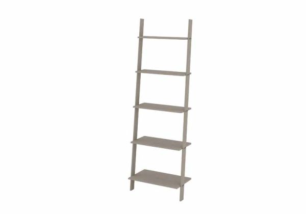 Ladder Design Shelf Unit - Pine - 60 x 35 x 180 cm - Grey Wax