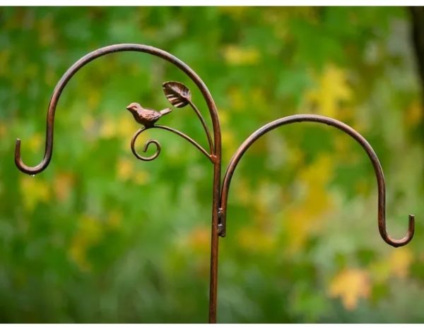 Bird and Leaf Double Shepherd's Crook - L61 x H183 cm