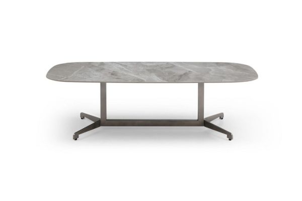 Reed Rounded Rectangular Sintered Stone Coffee Table - L140 x W72 x H38 cm