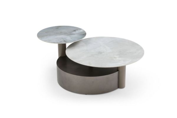 Camila Twin Countertop Coffee Table with Metal Base - L90 x W41 x H50 cm