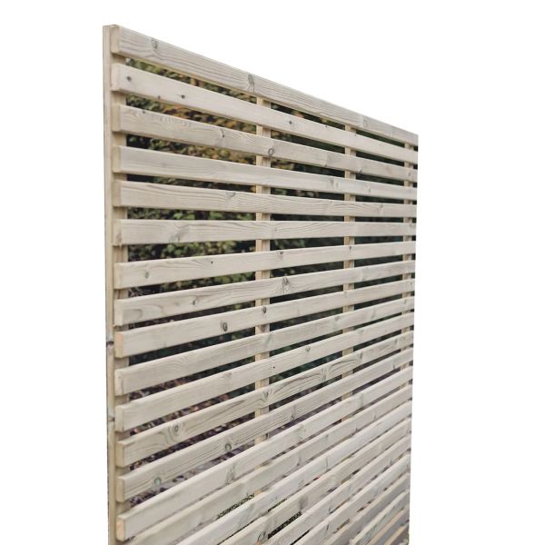 Multi Pack of 3 - Contemporary Fence Panels - Pressure Treated Redwood - L5 x W180 x H180 cm - Fully Assembled