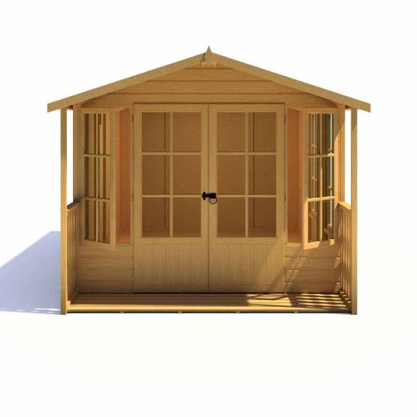 Delmora 8 x 14 Shiplap Summerhouse with Veranda - Wood - L2456 x W4186 x H2174 mm