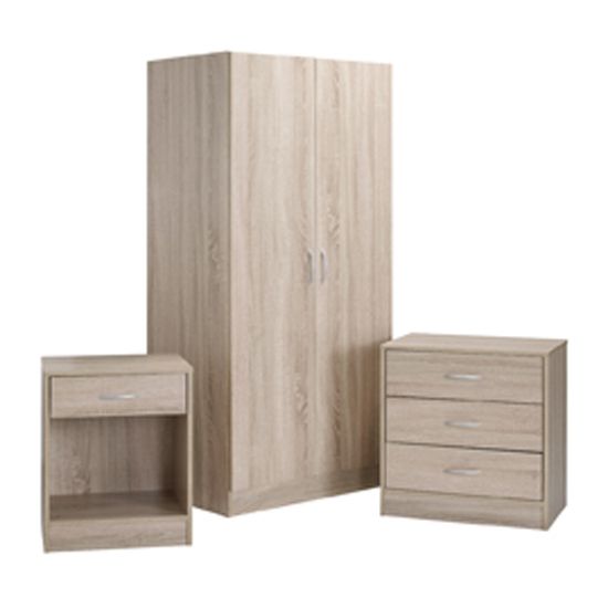 Delta Bedroom Set - Wood - L53 x W79 x H176 cm - Oak