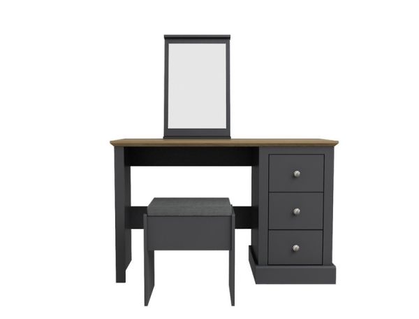 Devon Dressing Table Set - Particle Board - L46 x W111.9 x H76 cm - Charcoal