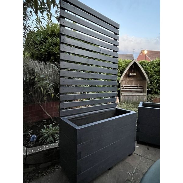 Suffolk Planter and Trellis (Pack of 2) - (Painted Wooden Planter - Choice of Colours Available) - L120 x W40 x H120 cm