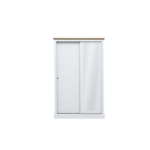 Devon 2 Door Sliding Wardrobe - Particle Board - L57.7 x W113.8 x H181.6 cm - White