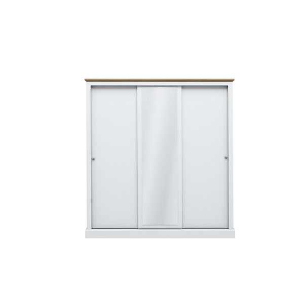 Devon 3 Door Sliding Wardrobe - Particle Board - L59 x W176 x H182 cm - White