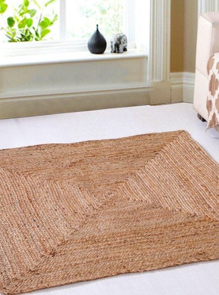 DHAKA Square Kitchen Rug Hand Woven - Jute - L150 x W150