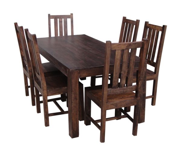 Dakota Dining Table - Mango Wood - L90 x W175 x H76 cm - Light Finish - Assembly Required
