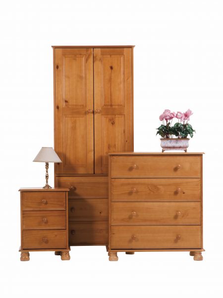 Dovedale Bedside Cabinet, Chest of Drawers And Wardrobe Set