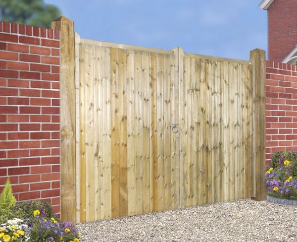 Drayton Tall Square Top Driveway Double Gate 240cm Wide x 180cm High