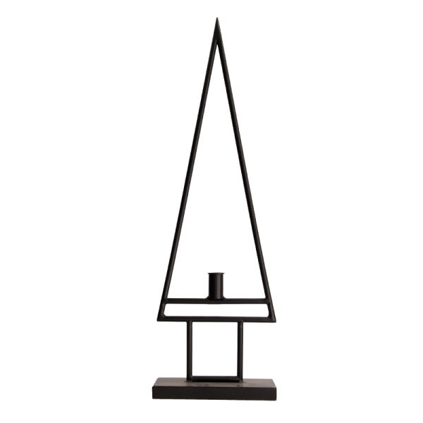 Deco Table Top Tree Candle Holder - Metal - L8 x W20 x H59 cm - Black