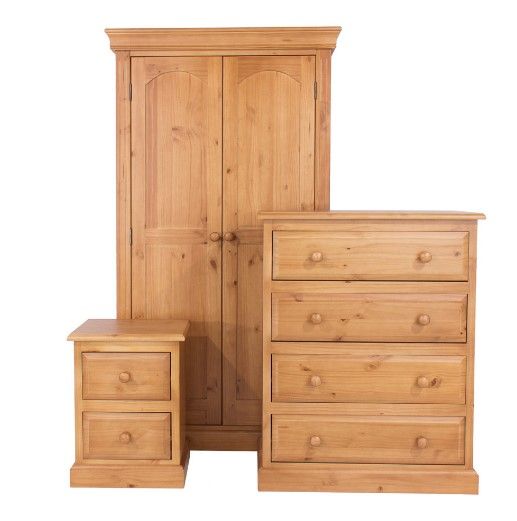 Edwardian Pine Bedroom Furniture Set Of 3