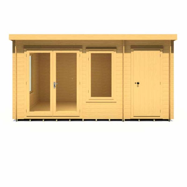 Elm 10 x 14 Feet Log Cabin in 19 mm Logs - L424.5 x W317.3 x H213.7 cm