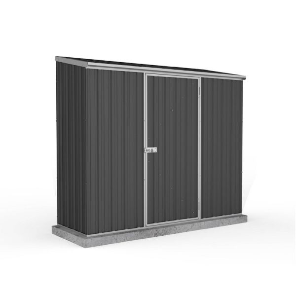 Absco 2.26 x 0.78 m Monument Space Saver Shed - Metal - L78 x W226 x H195 cm - Dark Grey