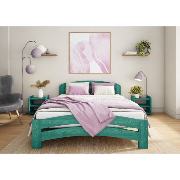 Dala Bed Frame 5 Feet - Wood - L207 x W158 x H80 cm - Denim