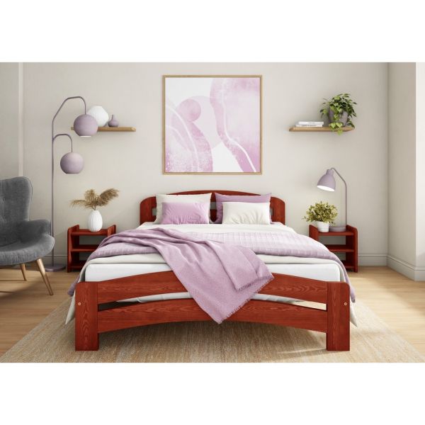 Dala Bed Frame 5 Feet - Wood - L207 x W158 x H80 cm - Wine